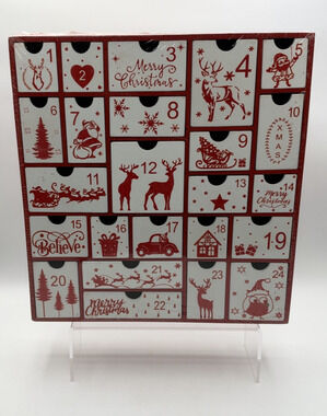 Wooden Christmas Advent Calendar with 24 Drawers, Countdown to Christmas NEW